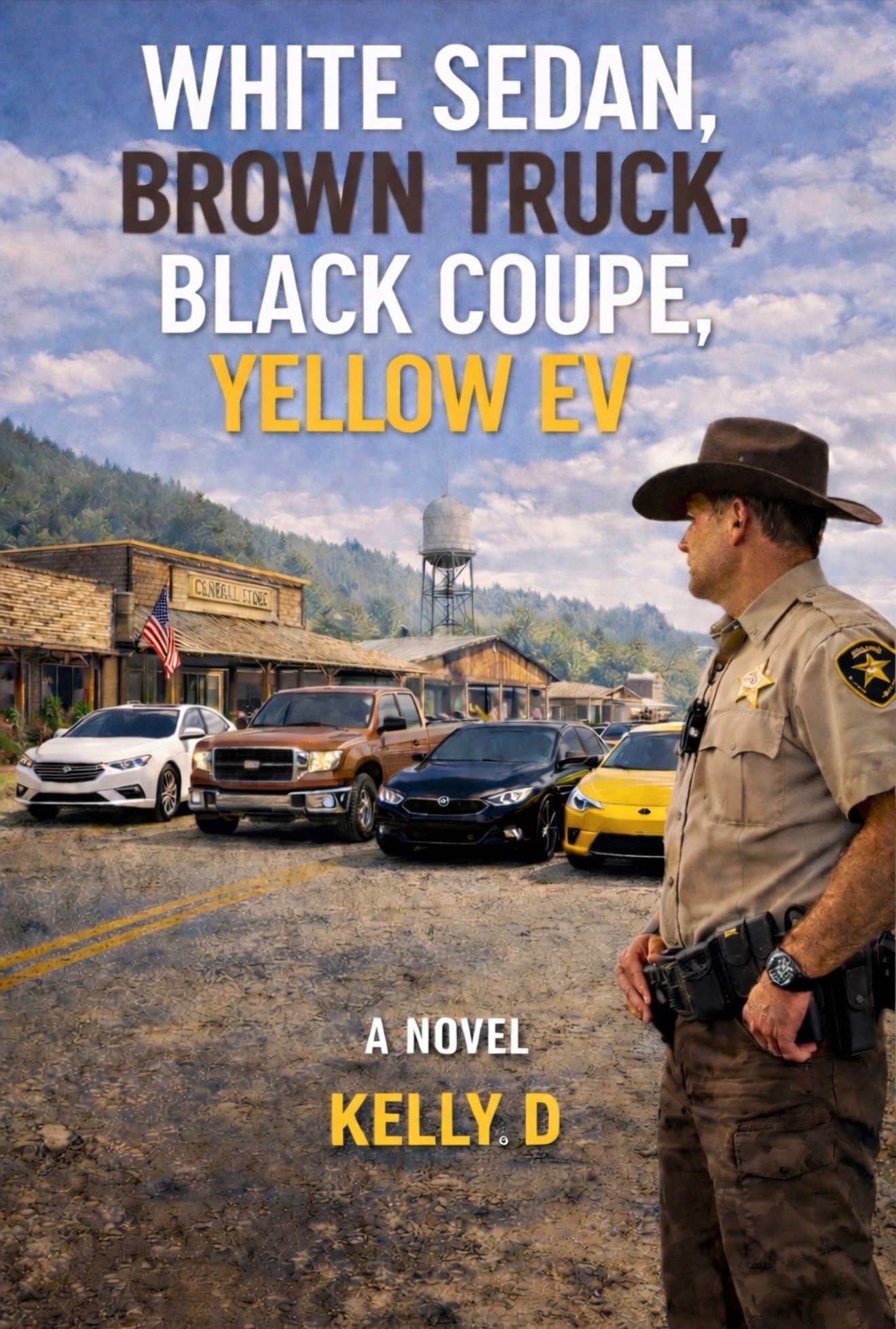 White Sedan, Brown Truck, Black Coupe, Yellow EV — book cover